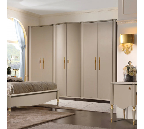 Шестистворчатый шкаф для одежды Моника (Капучино эмаль)