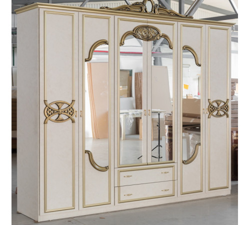 Шестистворчатый шкаф Ольга (беж)