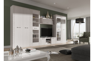 Гостиная Элана от МебельГрад, комплектация 3, цвет Бодега белая