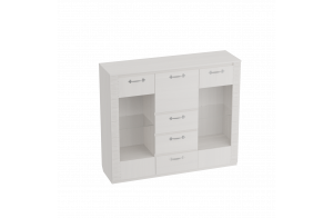 Широкий комод с баром для гостиной Элана, цвет Бодега белая