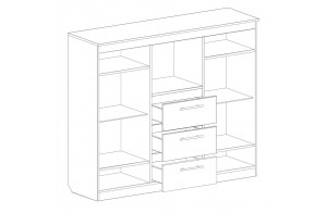 Широкий комод с баром для гостиной Элана, цвет Бодега белая