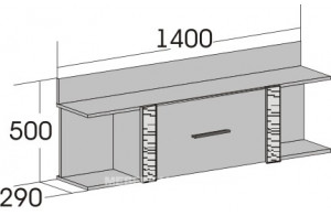 Навесная закрытая полка для гостиной Элана, цвет Бодега белая