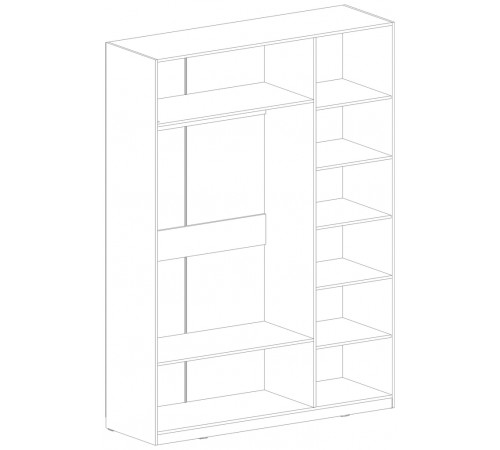 Трехстворчатый шкаф для одежды с зеркалом Глазго