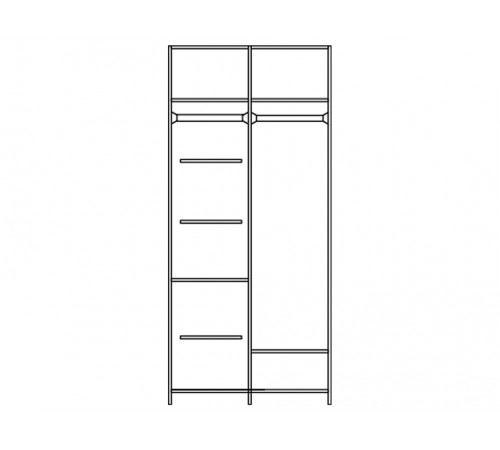 Шкаф для одежды Нинель ММ-167-01/03 (белая эмаль)