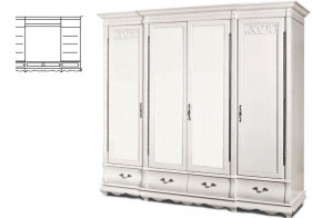 Шкаф для одежды Оскар ММ-216-01/04 (белая эмаль+пт)