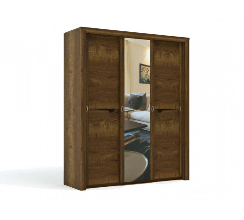 Трехстворчатый шкаф-купе для одежды Г-14 (ДГТ) Гарда с зеркалом