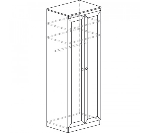 Двустворчатый шкаф для одежды в гостиную Инна 609 темный